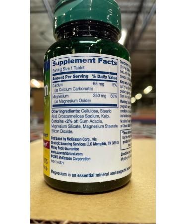 Sunmark Natural Magnesium Tablets - 250mg Strength | Dietary Supplement | 100 Tablets - Buy Online on GoSupps.com