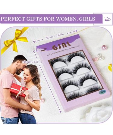 5D Faux Mink Lashes - Fluffy Cat-Eye Look | Perfect Birthday & Mother's Day Gift | 5 Pairs Dramatic False Eyelashes for Women - Buy Online on GoSupps.com