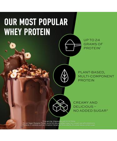 ESN Vegan Designer Protein Powder Hazelnut Nougat 2 x 910 g Can + Free Shaker - Muscle Building and Recovery Hazelnut Nougat 910 g (Package of 2) - Buy Online on GoSupps.com