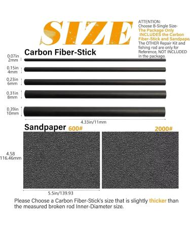 Dovesun Fishing Rod Repair Kit - Carbon Fiber Spinning Rod Repair 9 Piece Mixed Size (2mm/4mm/6mm/8mm/10mm) - International Shipping Available - Buy Online on GoSupps.com