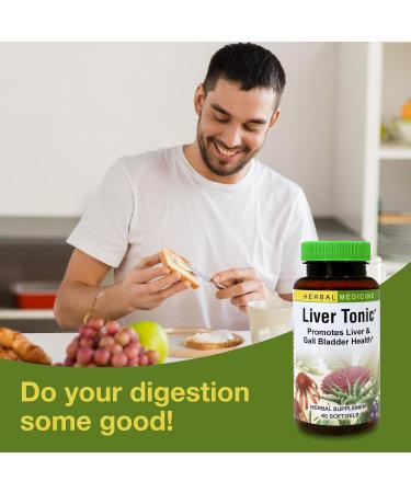 Herbs Etc. Liver Tonic - Gallbladder Health Supplement with Herbal Formula - Aid Overall Liver Health with Milk Thistle Schisandra & Oregon Grape - Support a Healthy Liver - 60 Softgels - Buy Online on GoSupps.com