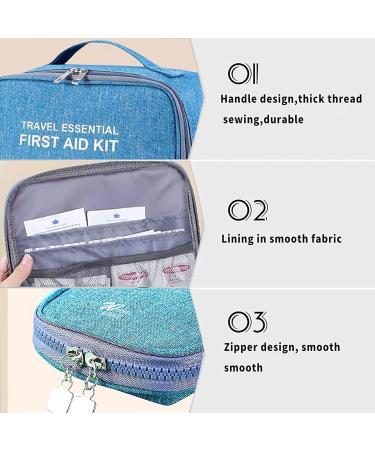 AhoGou Large Capacity Waterproof Medication Bag - 2 Pack Emergency First Aid Storage for Home & Office - Blue - Buy Online on GoSupps.com