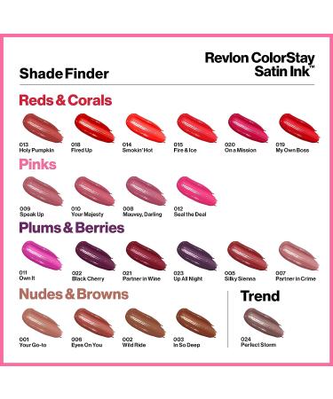Revlon ColorStay Satin Ink Liquid Lipstick in Smokin' Hot | Longwear Lip Color with Black Currant Seed Oil | 0.17 Fl Oz - Buy Online on GoSupps.com