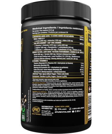 PVL EAA BCAA COMPLETE | Pre Intra or Post Workout EAA/BCAA with L-Arginine Amino Acid Supplement Keto Friendly 369 g (30 servings) Sweet Iced Tea - Buy Online on GoSupps.com