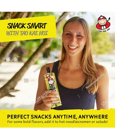 Tao Kae Noi Crispy Seaweed Snack Roll | Spicy Tempura Grilled Squid Nori Sheets | Healthy Nori Chips for Kids and Adults | 6 Pack 3g Bags | Spicy Grilled Squid Flavour - Buy Online on GoSupps.com