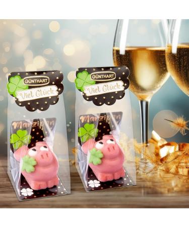 G nthart Marzipan Lucky Pig Pink Set - 2 x 30g | Premium Gift for New Year's Eve & Good Luck Charm - Buy Online on GoSupps.com