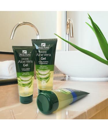 Aloe Pura Organic Aloe Vera Gel Natural Vegan Cruelty Free Paraben and SLS Free Cooling Soothing 200 ml (Pack of 1) Regular 200 ml (Pack of 1) - Buy Online on GoSupps.com