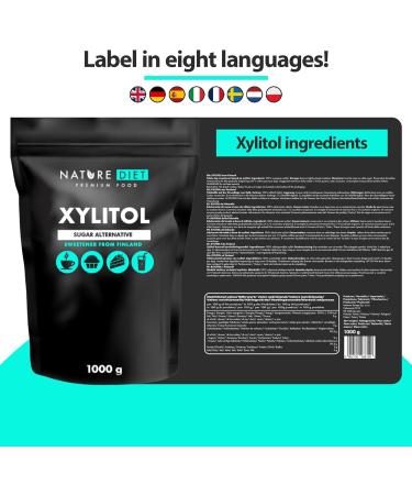 Nature Diet Xylitol Sugar 1kg - 100% Birch Sugar from Finland - Pack of 1 - Buy Online on GoSupps.com