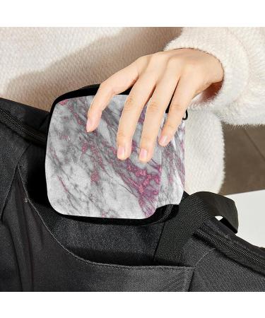 GIAPB Period Bag Sanitary Napkin Storage Pad Holder | Red & White Marble Makeup Pouch - Buy Online on GoSupps.com