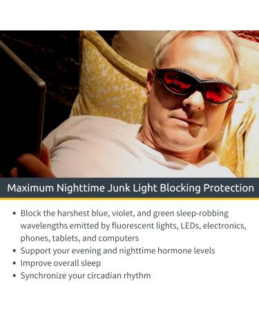 TrueDark Twilights Classic Blue Light Blocking Glasses - Reduce Eye Strain & UV Glare for Better Sleep - Ideal for Men & Women - Perfect for Computer Gaming TV & Phone - By Dave Asprey - Buy Online on GoSupps.com