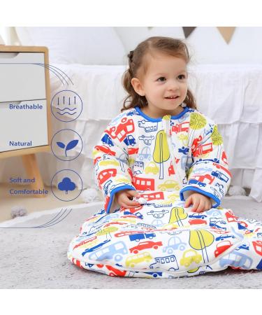 MIKAFEN Baby Sleeping Bag 3.5Tog | Long Sleeves 100% Organic Cotton | 6-18 Months - Buy Online on GoSupps.com