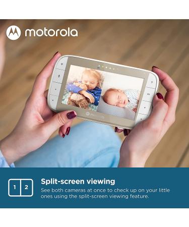 Motorola VM50G Video Baby Monitor with 2 Cameras | 1000ft Range | 2.4 GHz Wireless | 5 Split Screen | Two-Way Audio | Remote Pan Tilt Zoom | Room Temperature Sensor | Lullabies | Night Vision - Buy Online on GoSupps.com