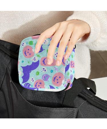 Portable Halloween Bat Skull Period Bag for Women - Multicolor Sanitary Napkin Storage & Menstrual Cup Pouch - Buy Online on GoSupps.com
