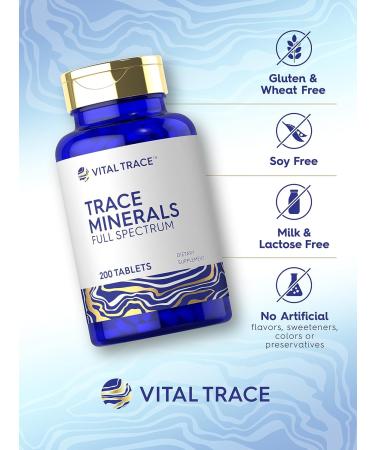 Carlyle Trace Minerals | 200 Tablets | Full Spectrum Supplement | Non-GMO & Gluten Free Complex | by Vital Trace - Buy Online on GoSupps.com