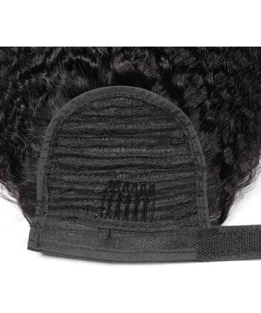 Luovce Ponytail Extension Human Hair Kinky Straight Wrap Around Ponytail Clip in Hair Extension 16 inches Natural Colour - Buy Online on GoSupps.com