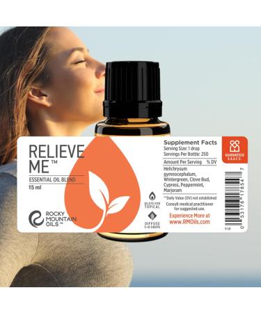 Rocky Mountain Oils Relieve Me - 15 ml Essential Oil Blend for Stress Relief & Relaxation - Buy Online on GoSupps.com