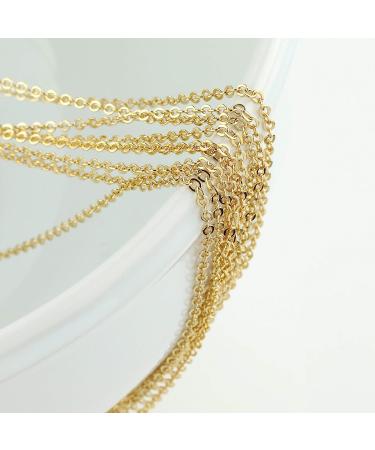 Alexcraft 33ft Dainty Gold Plated Solid Brass Cable Chain Link Bulk - 2mm for Jewelry Making - Buy Online on GoSupps.com