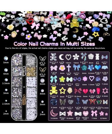 3D Nail Charms Set | Colorful Butterfly Flower Bow & Gem Nail Art Accessories | DIY Nail Art Supplies - Buy Online on GoSupps.com