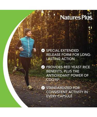 NaturesPlus Herbal Actives Red Yeast Rice 600mg & CoQ10 100mg Extended Release - 30 Vegan Tablets - Maximum Potency Supplement Antioxidant - Vegetarian Gluten-Free - 30 Servings 30 Count (Pack of 1) - Buy Online on GoSupps.com