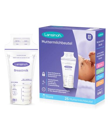 Lansinoh breast milk bags - 25 pieces - for safe storage and freezing of breast milk - hygienic & space-saving - Buy Online on GoSupps.com