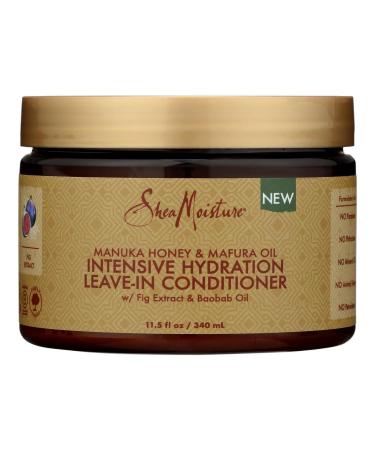 SheaMoisture Intensive Hydration Leave-in Conditioner for Curly Hair Manuka Honey and Mafura Oil Hair Conditioner to Strengthen and Restore Hair 11.5 oz