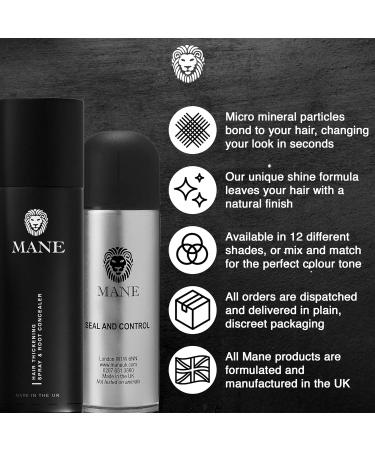 MANE Hair Thickening Spray & Root Touch Up Seal & Control Combo Pack Instantly Thicker Hair for Men & Women Fill in Hairlines and Hide Thinning and Fine Patches - Medium Brown 12 Colors (6.76 oz) - Buy Online on GoSupps.com