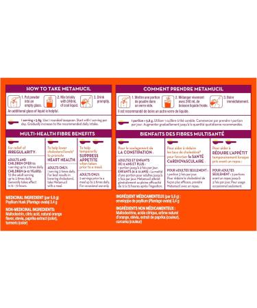 Metamucil Premium Blend 4-in-1 Daily Fibre for Digestive Health Plant-Based Psyllium Husk Powder Supplement Sugar-Free with Stevia Orange Flavored 72 Servings Orange 72 Servings (Pack of 1) - Buy Online on GoSupps.com