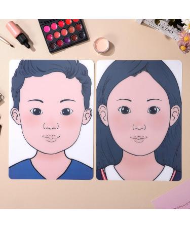 NUOBESTY Plaques d'Exercice Maquillage Visage R utilisables en Plastique Lot de 2 Format A4 pour Entra nement D butants et Professionnels Gar ons et Filles - Buy Online on GoSupps.com