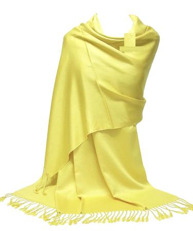GFM Smooth Shiny Surface Pashmina Style Scarf (L9) L9-hlpla-light Yellow