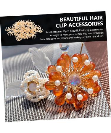 Beavorty 50pcs Hairpin Accessories Brooch Flower Bride Self Made 1X1cm Golden - Buy Online on GoSupps.com