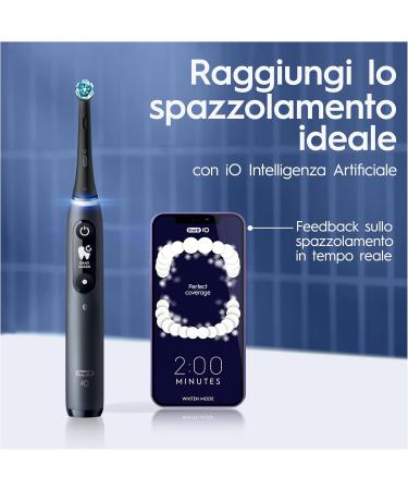 Oral-B iO 7 Set - 2 Electric Toothbrushes (Black & White) with Bluetooth Magnetic Technology Gift for Father's Day Includes 3 Brushes & Premium Travel Case - Buy Online on GoSupps.com