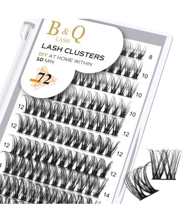 Cluster lashes 72 Clusters B&Q Lash Clusters D Curl Individual Cluster Lashes Natural Eyelash Clusters DIY Lash Extensions Soft Fluffy Cluster Eyelash Extensions (UK-FD-B46-D-8-16MIX) D-8-16 MIX B 46