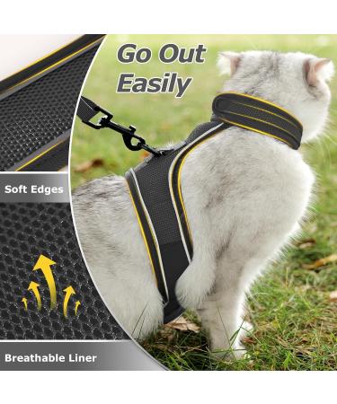 HEYWEAN Cat Harness and Leash Set - Escape Proof Kitten Harness for Outdoor Walking - Adjustable and Reflective - Dark Grey - Sizes S, M, L - Buy Online on GoSupps.com