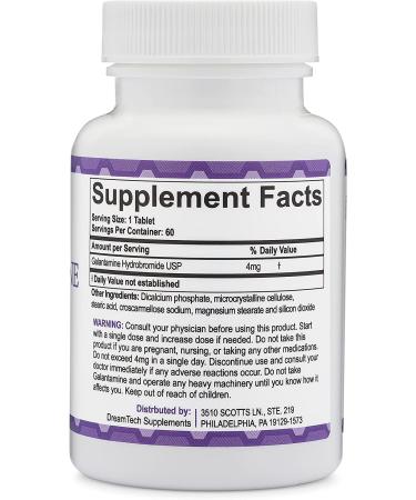 Galantamine 4mg - 60 Tablets for Dream Recall & Lucid Dreaming - Buy Online on GoSupps.com