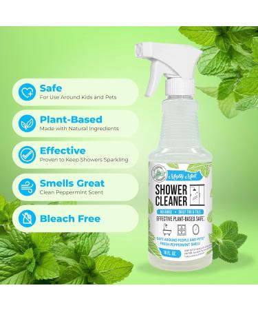 Mighty Mint Shower Cleaner - Non-Toxic No-Rinse Daily Spray for Glass & Tile 16oz | Natural Peppermint Scent - Buy Online on GoSupps.com