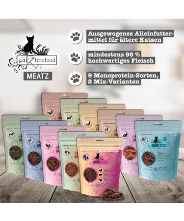 Catz Finefood MEZT Cat Snacks - Grain-Free Sugar-Free Crispy Meat Strips - 12 x 45g Variety Pack - Buy Online on GoSupps.com