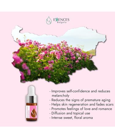 Essences Bulgaria Bio Real Bulgarian Rose Oil 3ml | 100% Natural & Vegan | Undiluted Rosa Damascena | Bio-Certified | Top Quality Family Business - Buy Online on GoSupps.com