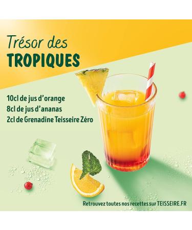 Teisseire Zero Sugar Grenadine Syrup for Refreshing Drink Cocktails Bottle 6x60cl - Buy Online on GoSupps.com
