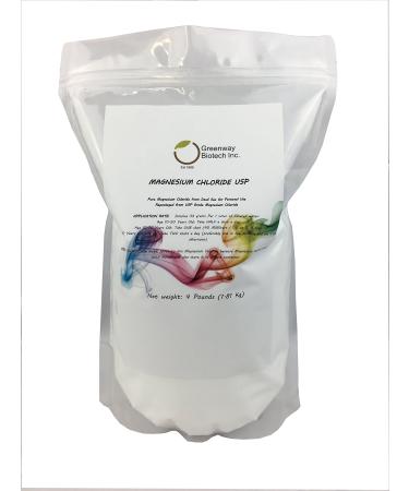 Greenway Biotech, Inc. Magnesium Chloride USP Supplement 100% Edible Cloruro de Magnesio Comestible Powder (Pharmaceutical Grade)- (4 Pounds)