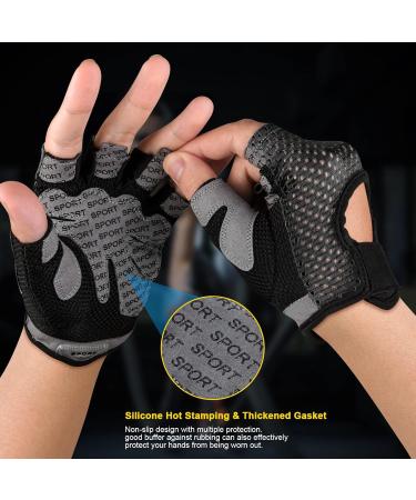 Flintronic Fitness Gloves | Breathable Training & Weight Lifting Gloves for Men & Women | Non-Slip Silicone Gym Gloves - Black - Buy Online on GoSupps.com