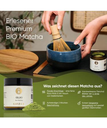 Kaizen Ibuki matcha powder exquisite premium organic shade direct import from KagoshimaJapan 30 g can UV and oxygen protection - Buy Online on GoSupps.com