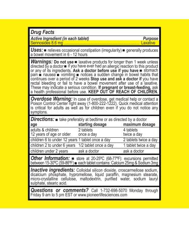 Senna Laxative 600 Tablets by GenCare - Natural Sennosides for Constipation Relief | 8.6mg Tablets for Bloating, Gas & Irregularity | Safe & Effective Generic Senokot - Buy Online on GoSupps.com