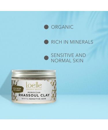  Loelle Loelle - Pure White Clay Powder Natural Remedy Against Acne and Blackheads on Sensitive Skin Organic Clay for Oily Hair Purifying Facial Mask Rhassoul Clays Made in Morocco 150g - Buy Online on GoSupps.com