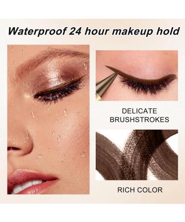 KHDULQ 2 pieces eye pencil eyeliner waterproof matte QuickDry eyeliner waterproof dirtrepellent long lasting liquid eyeliner quickdrying for eye makeup makeup women brown - Buy Online on GoSupps.com