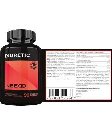 Diuretic 90 Vegan Capsules - Herbal Blend with Horsetail Nettle Dandelion & More - 3 Month Supply - Natural Diet Supplement by MZ - Buy Online on GoSupps.com