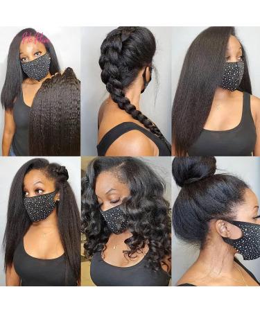 20 13x6 Kinky Straight Human Hair Wig | 180% Density HD Transparent Lace Front Wig for Black Women | Pre Plucked with Baby Hair | Brazilian Virgin Human Hair | Natural Hairline Yaki Straight | 20 Inch - Buy Online on GoSupps.com