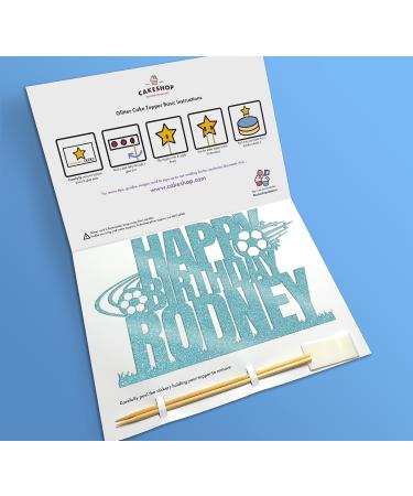 Cakeshop Cake Decoration Pack | Football Theme Happy Birthday Premium Double Sided Glitter Card Cake Topper & 25g Party Pack of Cake Sugar Sprinkles | Custom Name Cake Decoration (Baby Blue) Non-Prime Glitter Card: Baby Blue - Buy Online on GoSupps.com