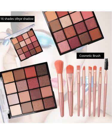 All-in-One Makeup Kit for Women Girls & Teens | 2x16 Color Eyeshadow Palette Foundation Eyeliner Lip Gloss & More | International Shipping Available - Buy Online on GoSupps.com