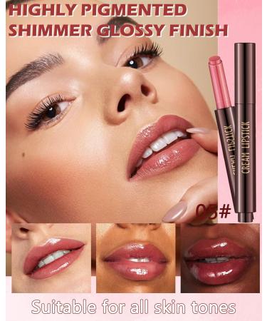 Hydrating Shimmer Lipstick & Moisturizing Jelly Lip Gloss | Long Lasting Waterproof Tint & Lip Stain Pen | Perfect Christmas Makeup Gift for Women - Shine Rose Red - Buy Online on GoSupps.com