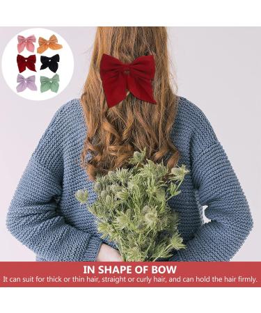 KALLORY 6 Pieces Big Satin Bow Hair Clip Ribbon Bowknot Barrettes Vintage Bow Alligator Clips for Girls - Buy Online on GoSupps.com